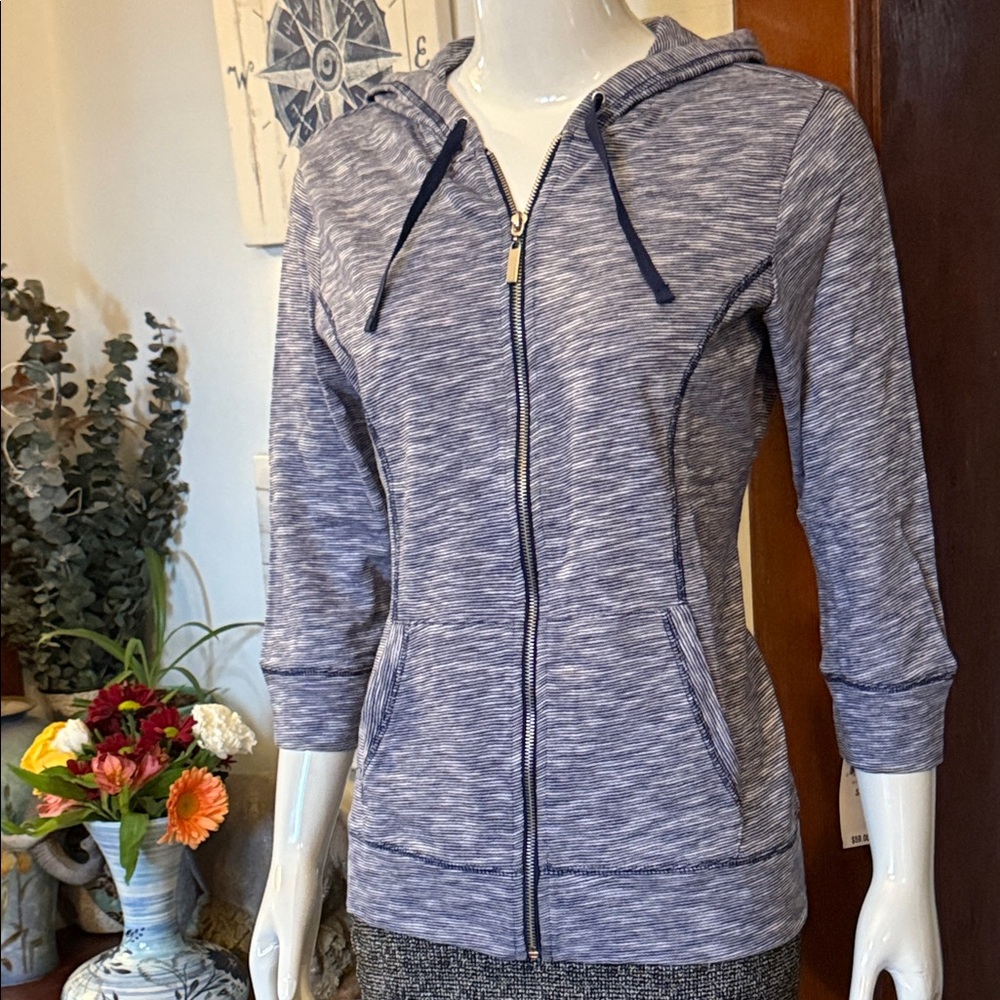 NWT Style&Co size small 100% cotton Women's Blue Zip-Up Hoodie